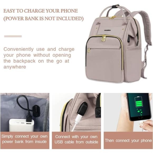 15.6-16.2Inch Laptop Backpack CarryOn for Women Computer WorkBackpack,WaterProof - Picture 3 of 7